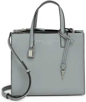 Marc Jacobs The Grind Mini Coated Leather Crossbody (Rock Grey)