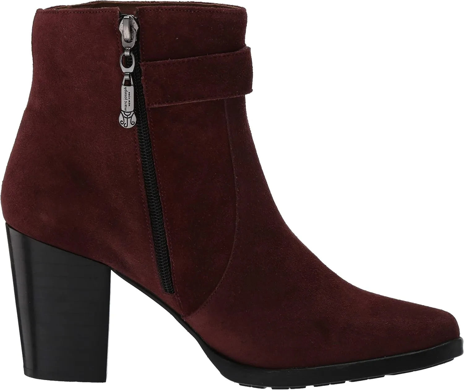 Marc Joseph New York Women's Leather Luxury Bootie with Side Zipper/Buckle Chukka Boot