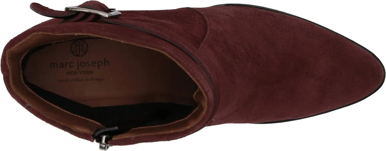 Marc Joseph New York Women's Leather Luxury Bootie with Side Zipper/Buckle Chukka Boot