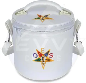 Masonic OES Fez Case – Order of Eastern Star White Fez Cap Storage Bag for Freemasons with Shoulder Strap – Durable & Lightweight Travel Case