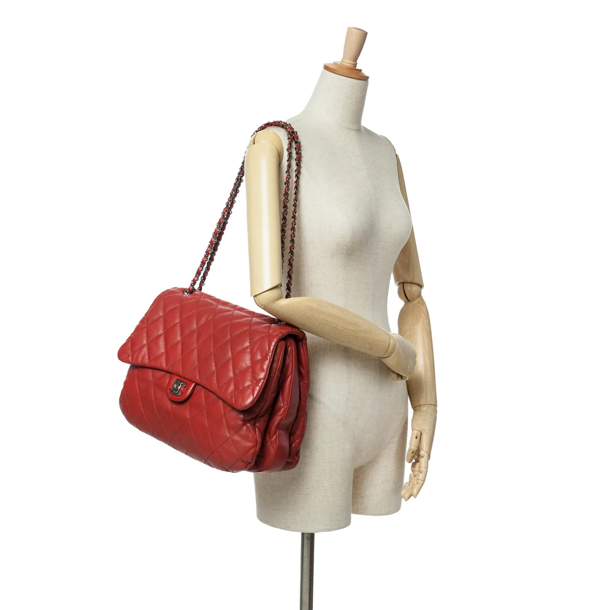 Maxi Lambskin 3 Accordion Flap