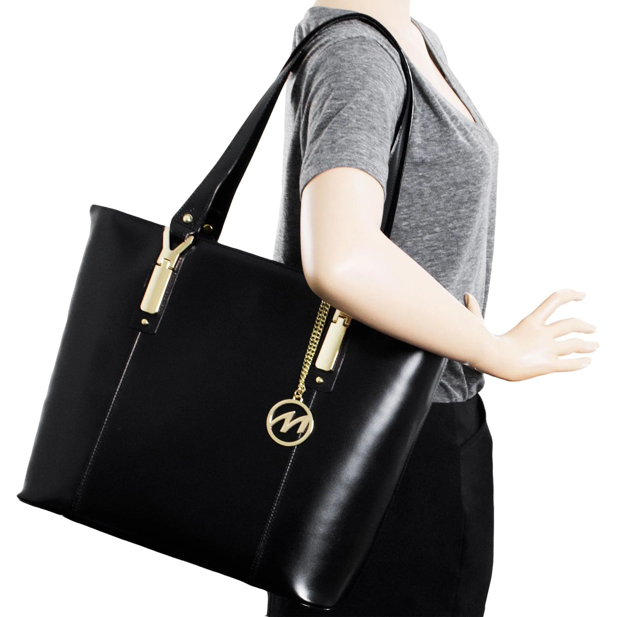 McKlein USA Savarna Leather Tote Bag with Tablet Pocket