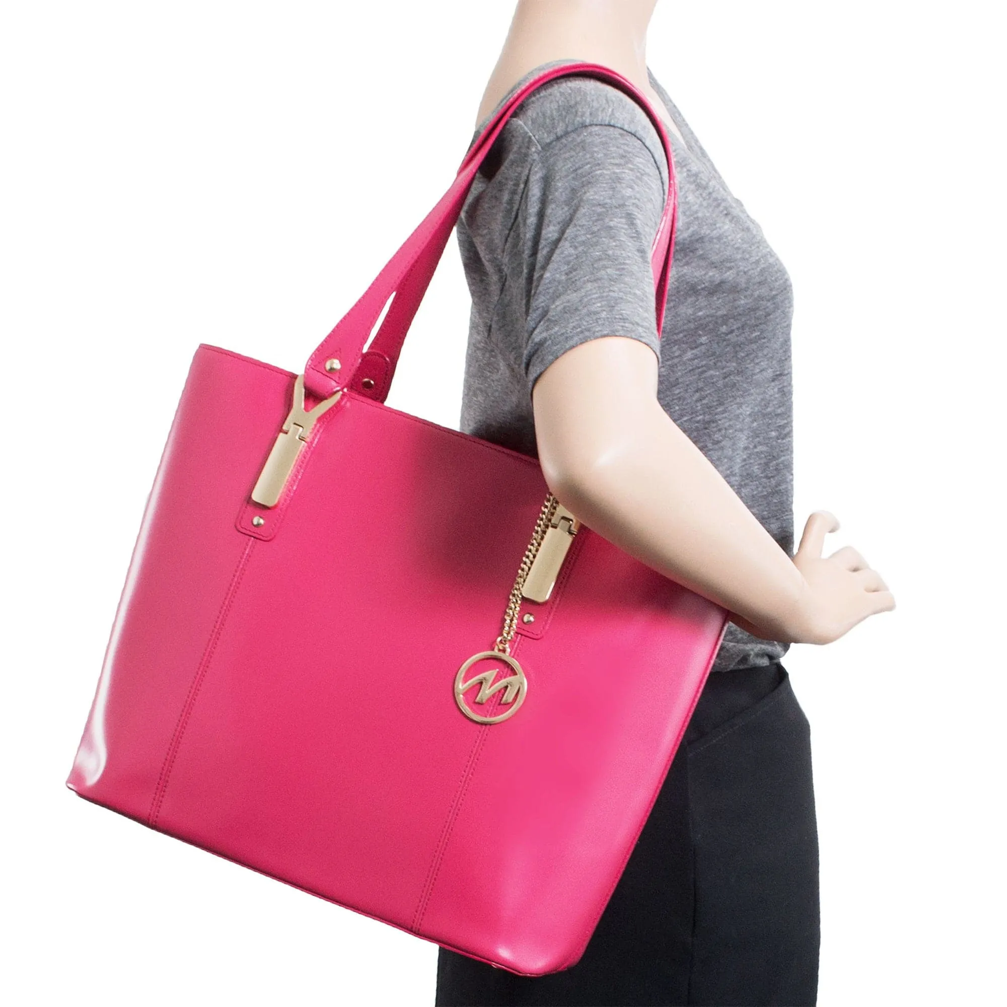 McKlein USA Savarna Leather Tote Bag with Tablet Pocket