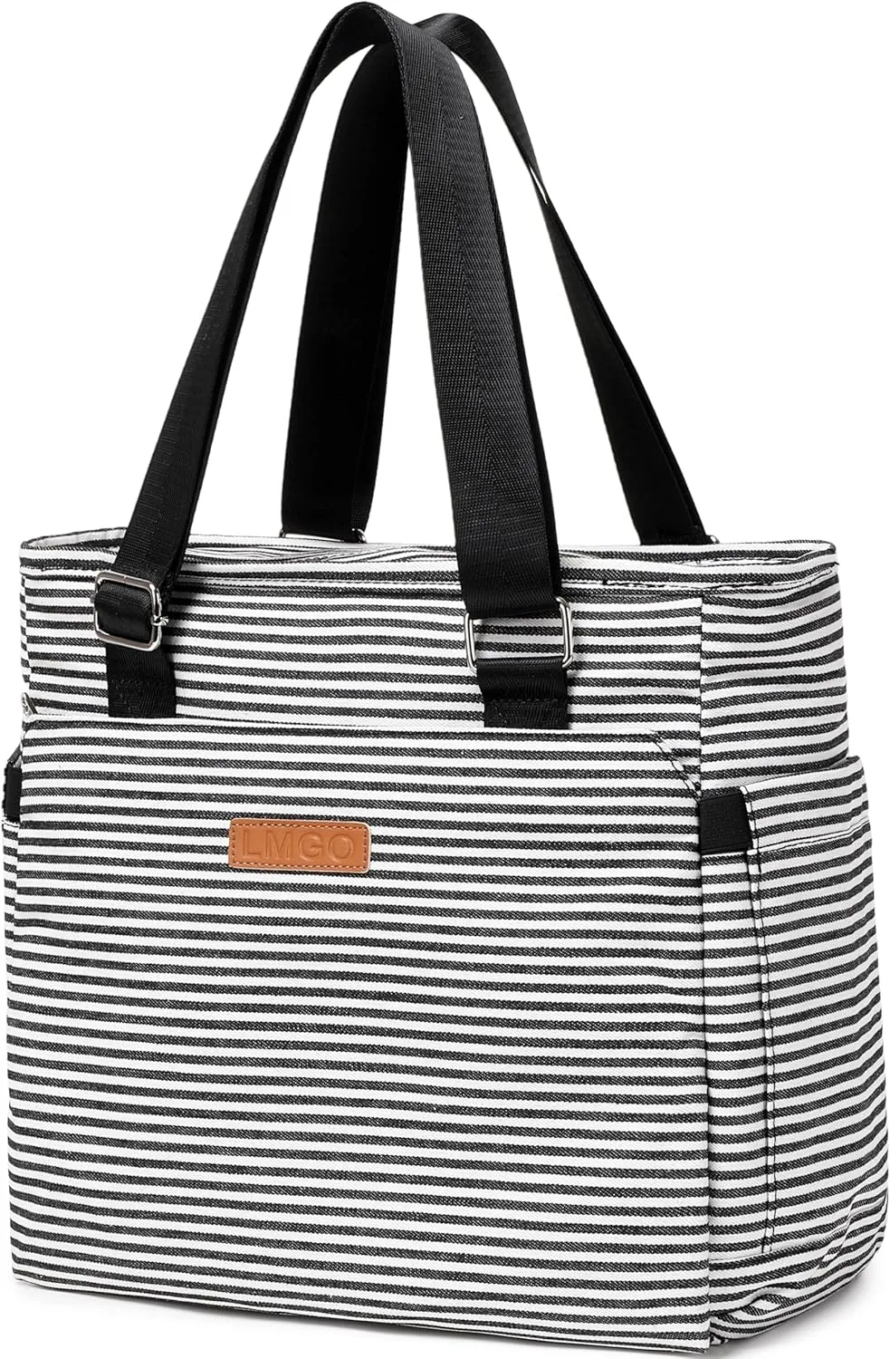 Medium Canvas Tote Bag for Women, Multi-Pocket Purse Handbag with Adjustable Top Handle
