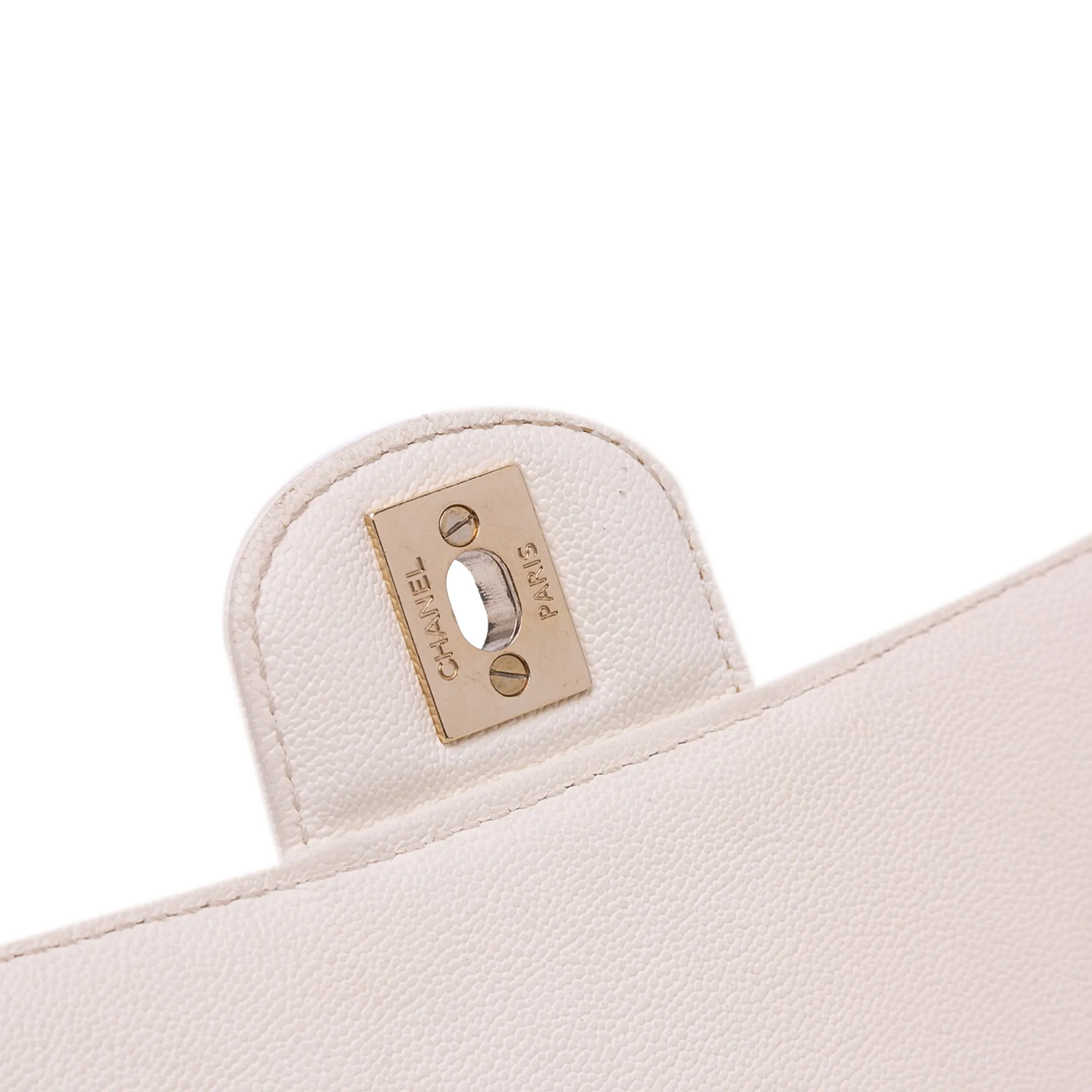 Medium CC Quilted Caviar Buckle Strap Messenger Bag