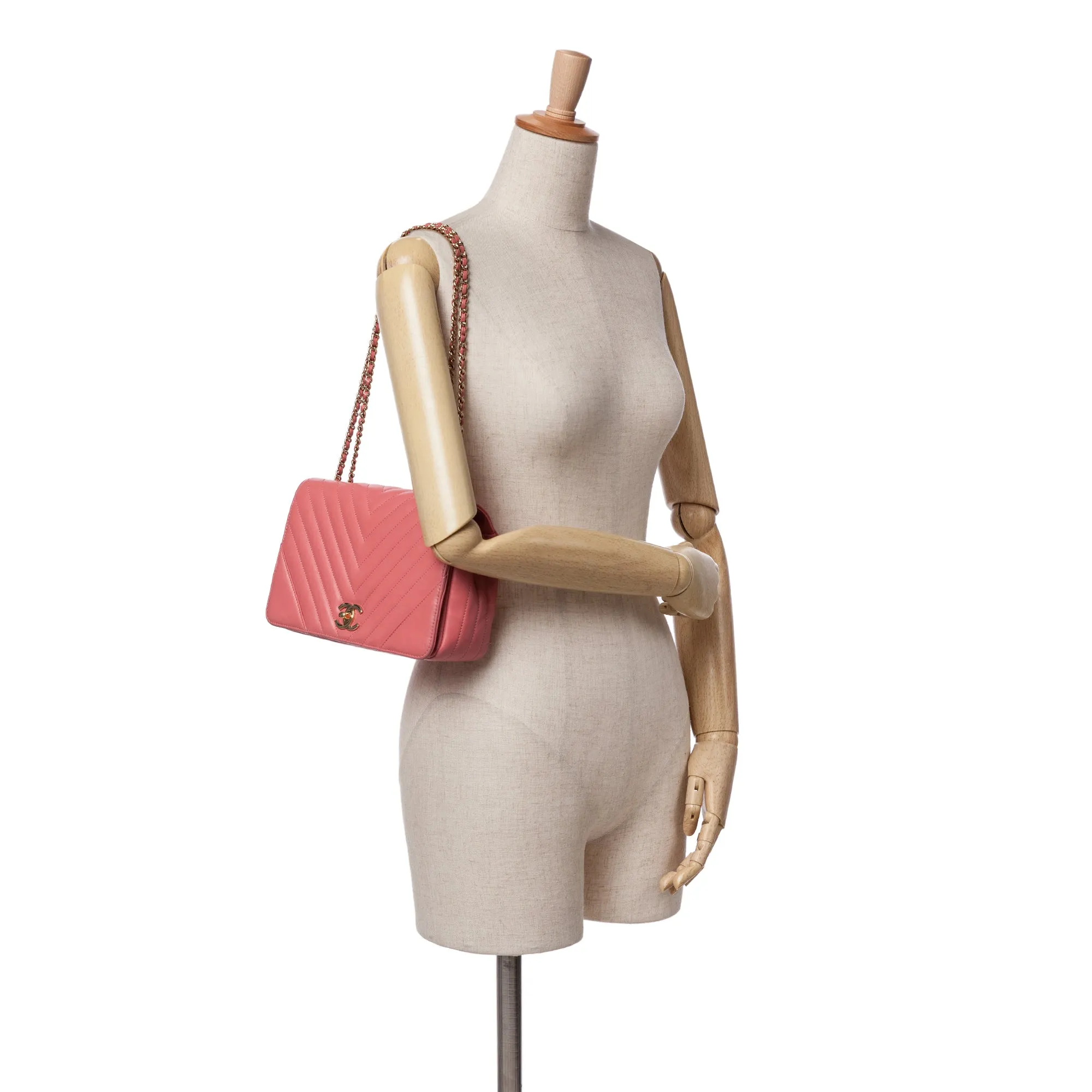 Medium Chevron Lambskin Statement Flap