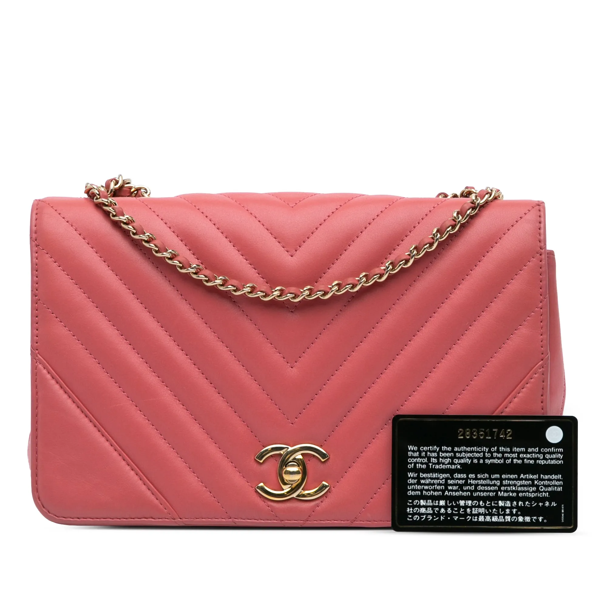 Medium Chevron Lambskin Statement Flap