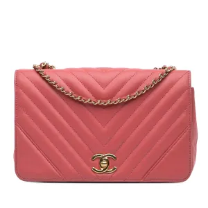 Medium Chevron Lambskin Statement Flap