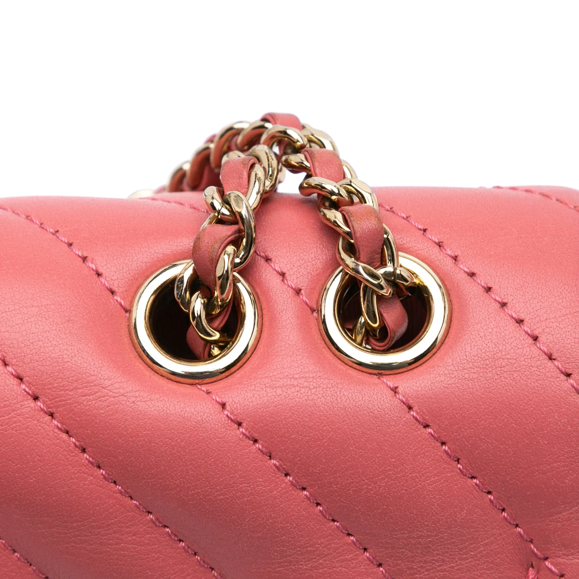 Medium Chevron Lambskin Statement Flap