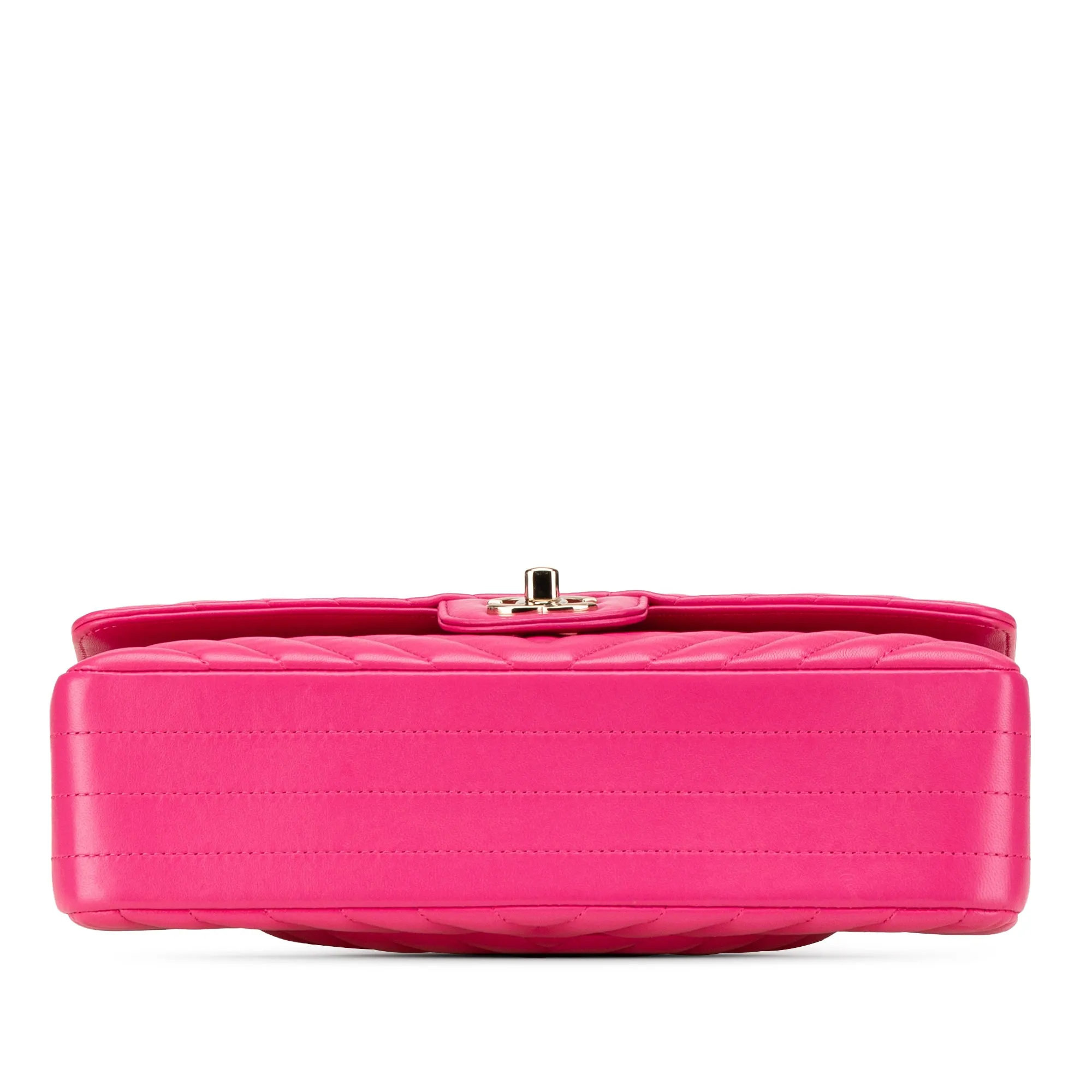 Medium Classic Chevron Lambskin Double Flap