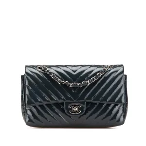 Medium Classic Chevron Patent Double Flap