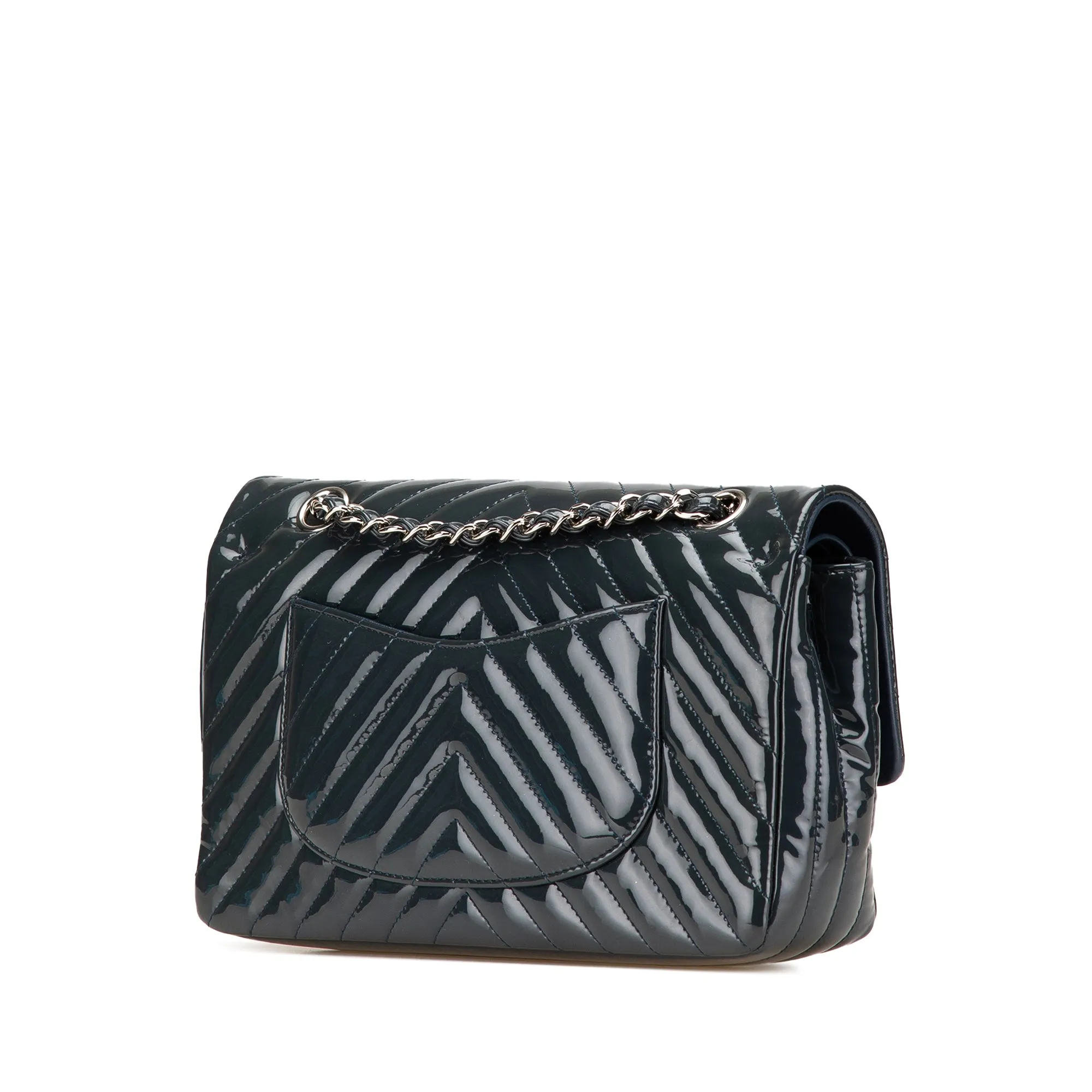 Medium Classic Chevron Patent Double Flap