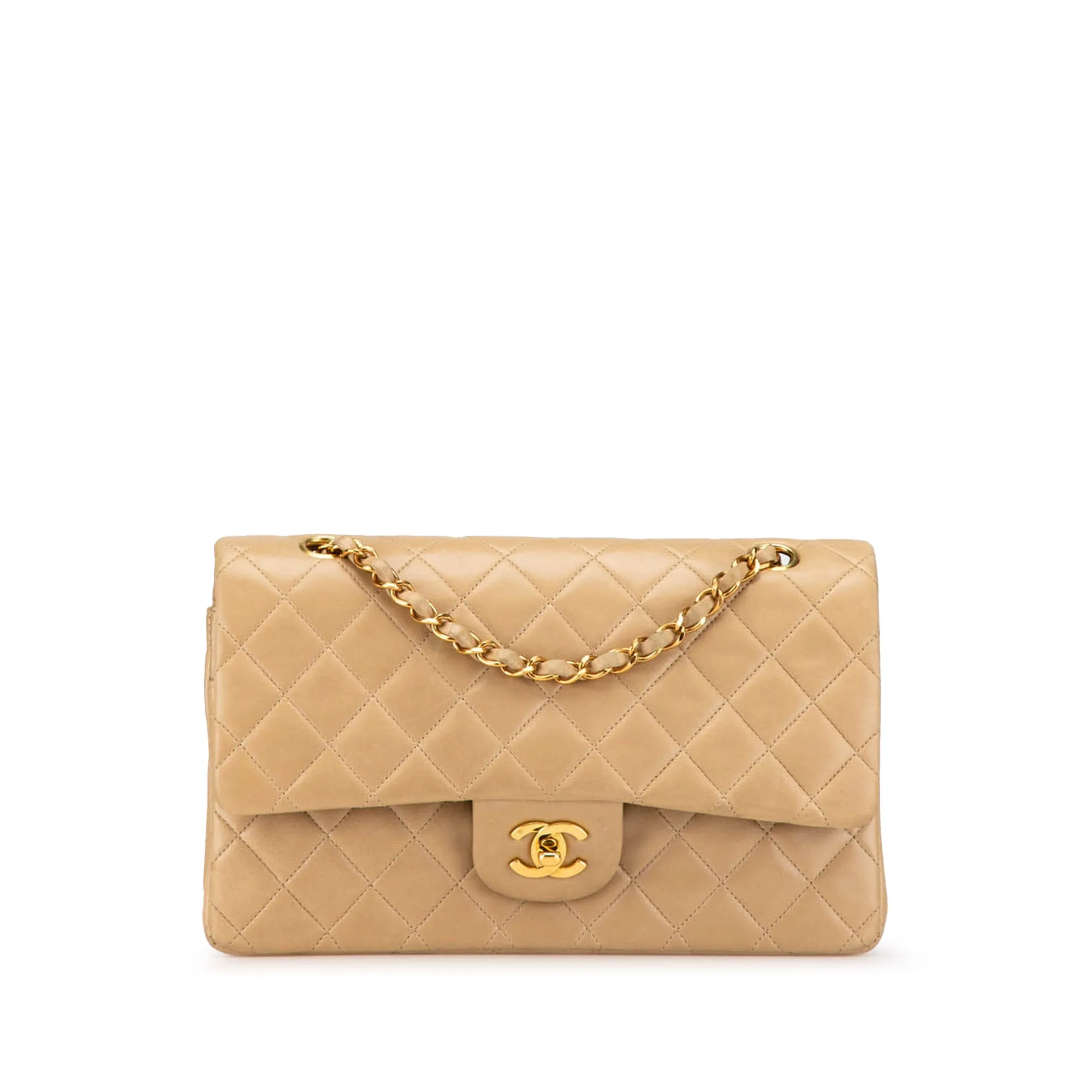 Medium Classic Lambskin Double Flap