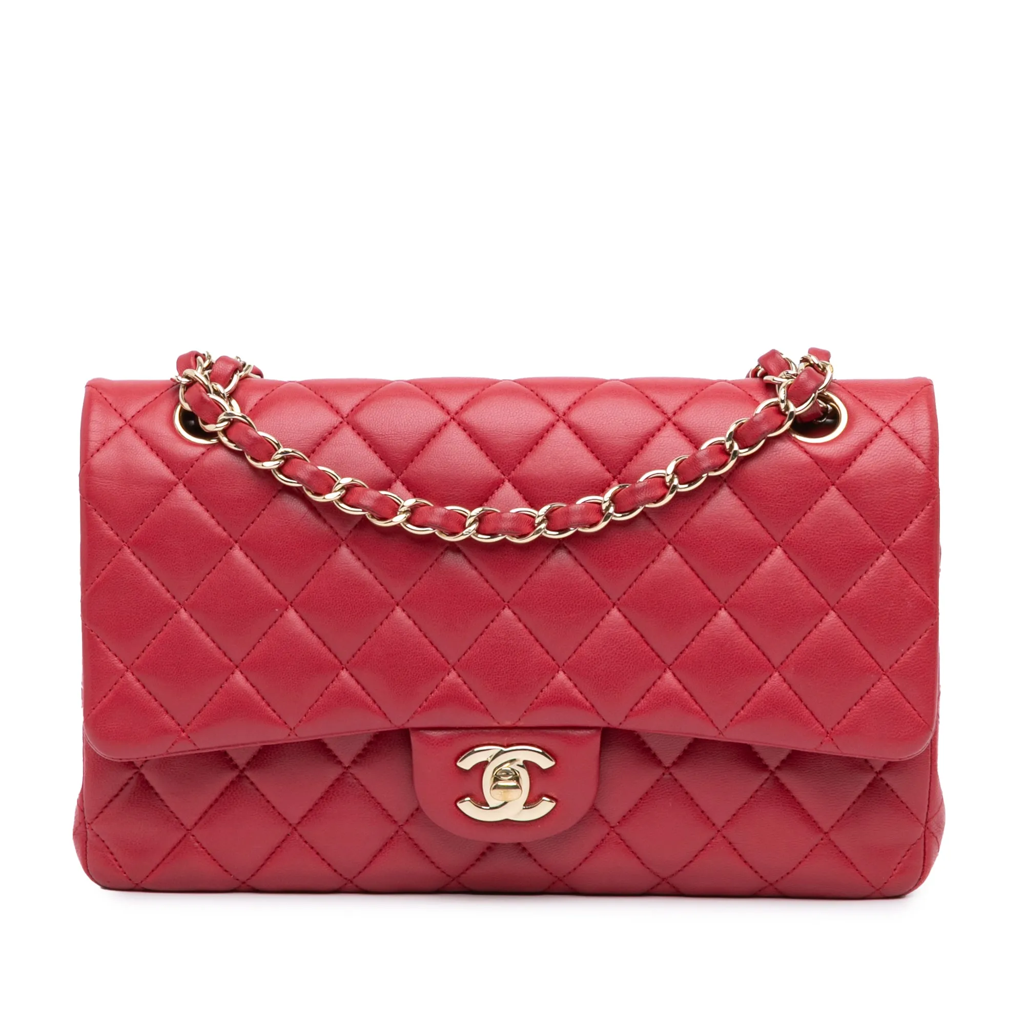 Medium Classic Lambskin Double Flap