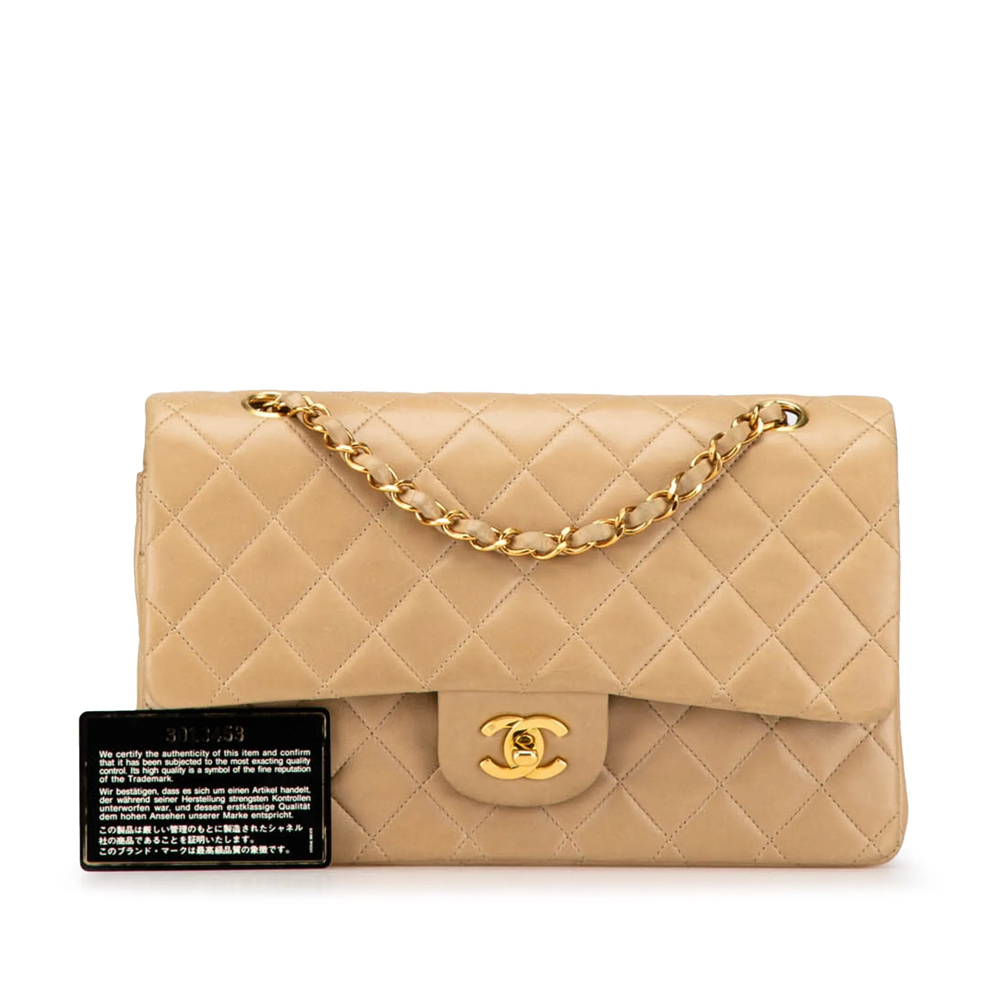 Medium Classic Lambskin Double Flap