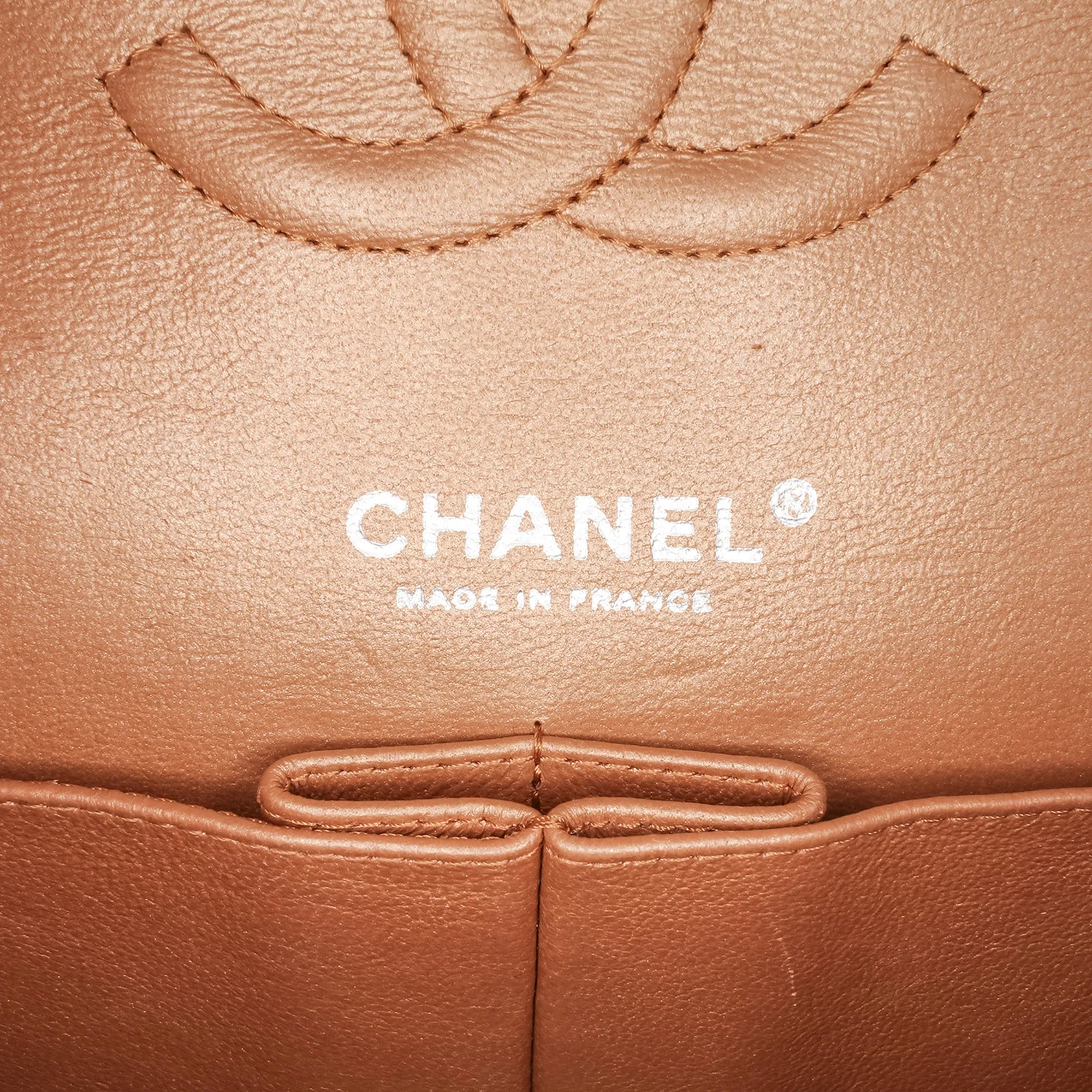 Medium Classic Metallic Caviar Double Flap