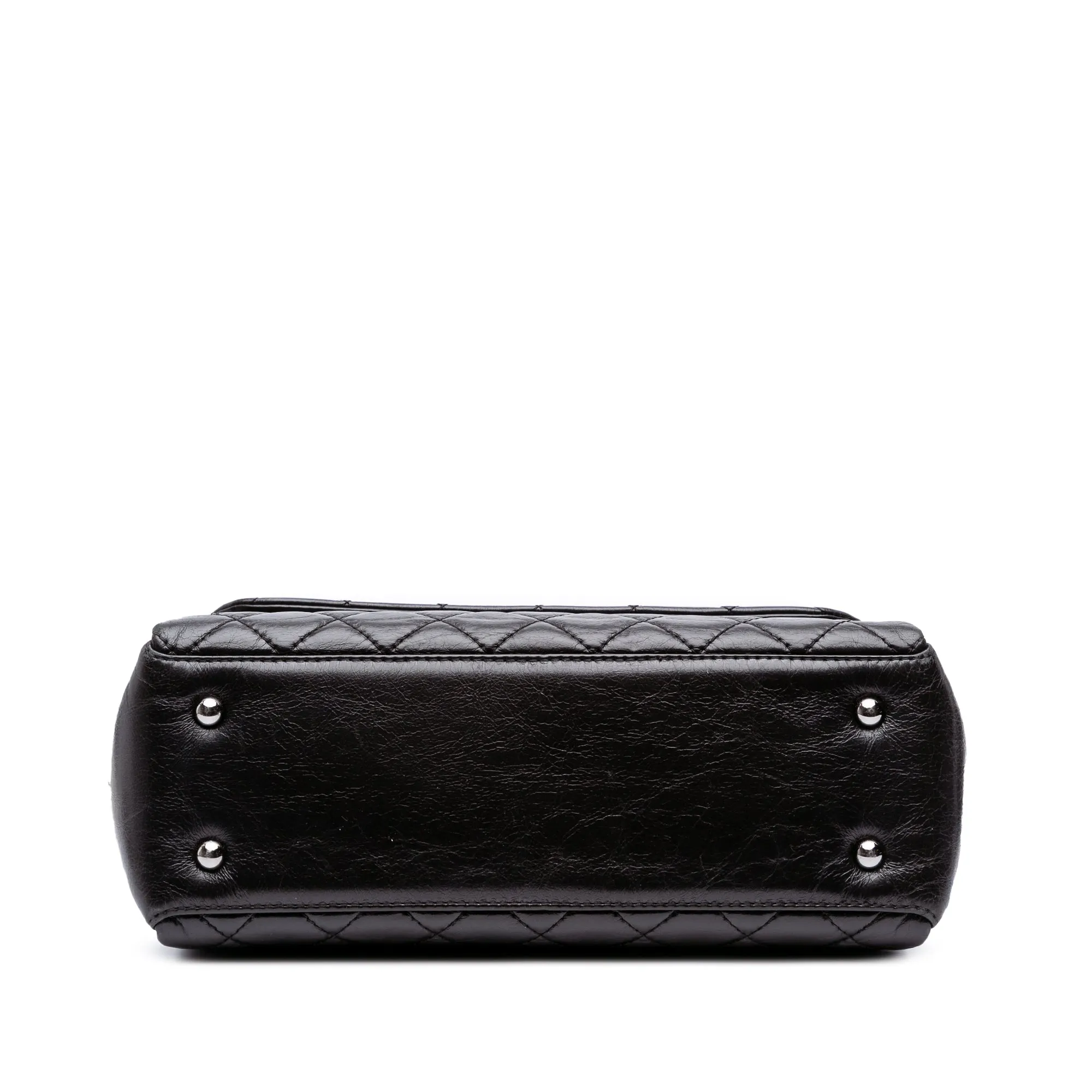 Medium Quilted Glazed Calfskin Lady Pearly Flap
