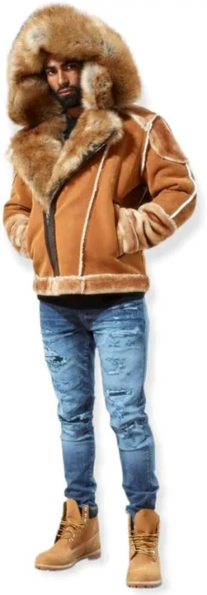 Men EL Jefe Shearling Moto Jacket (Black)