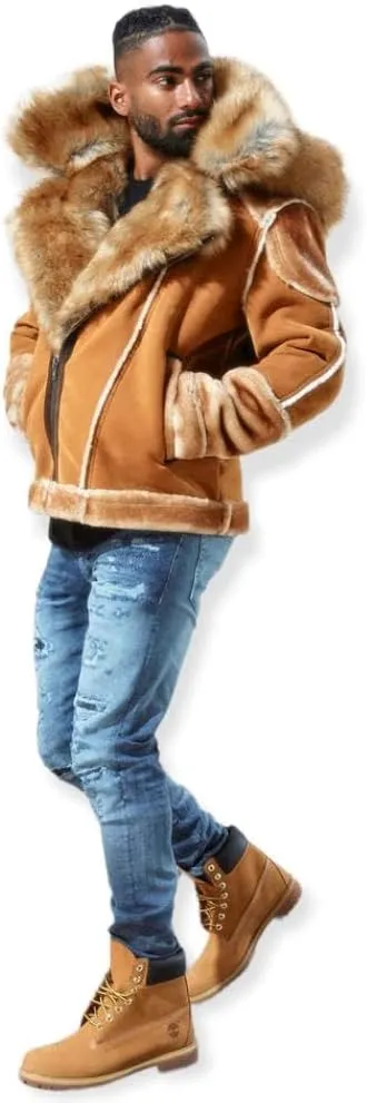 Men EL Jefe Shearling Moto Jacket (Black)