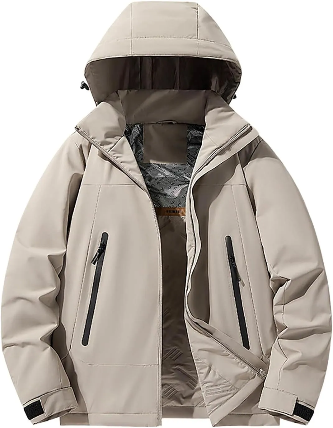 Men Lightweight Down Puffer Jakcet, Repellent Zip Up Long Sleeve Quilted Jackets Waterproof Packable Down Jacket Outdoor
