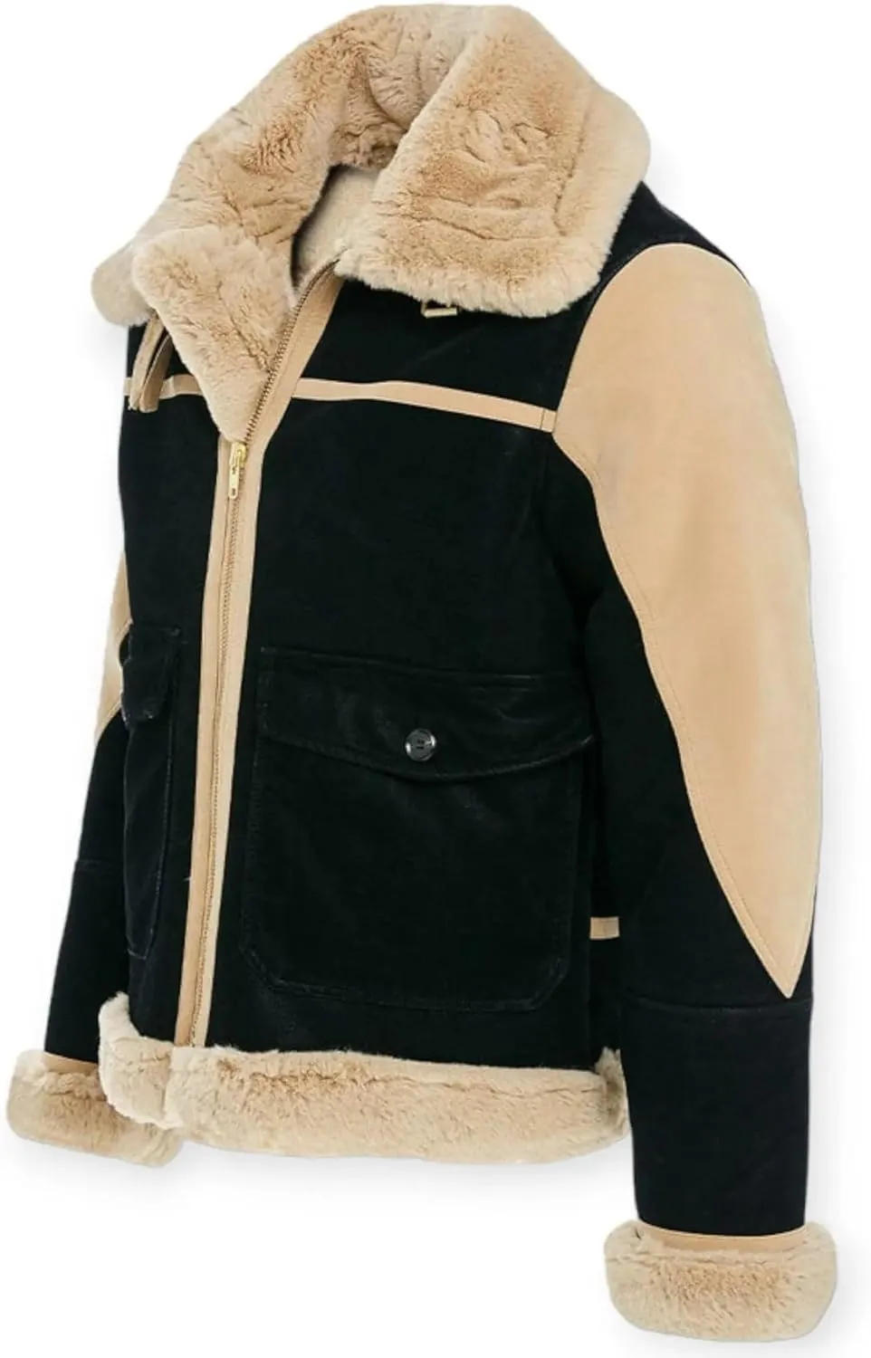 Men Vienna Fur Bomber Jackets (Black Coffee)