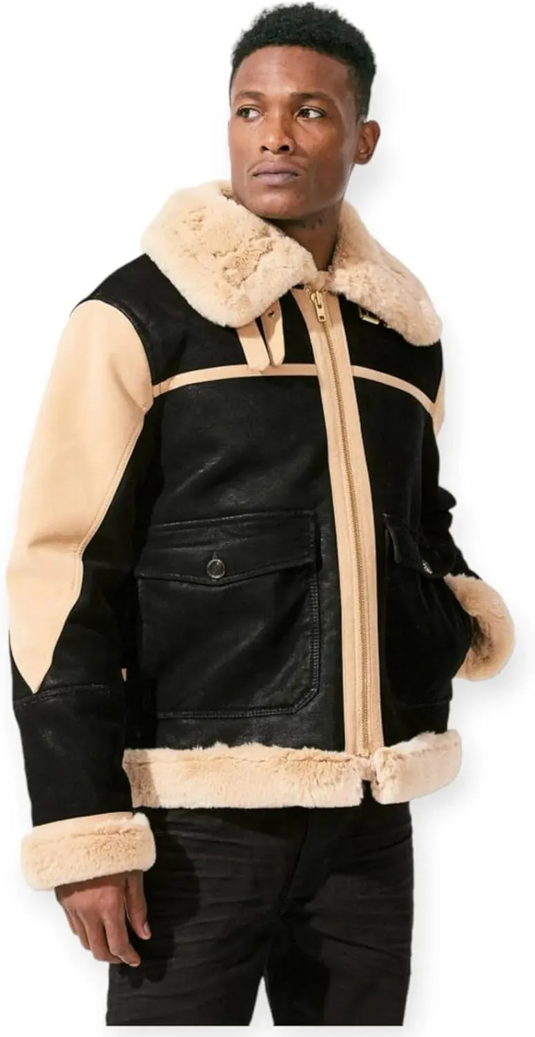 Men Vienna Fur Bomber Jackets (Black Coffee)