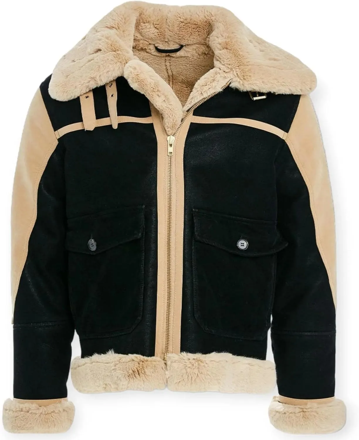 Men Vienna Fur Bomber Jackets (Black Coffee)