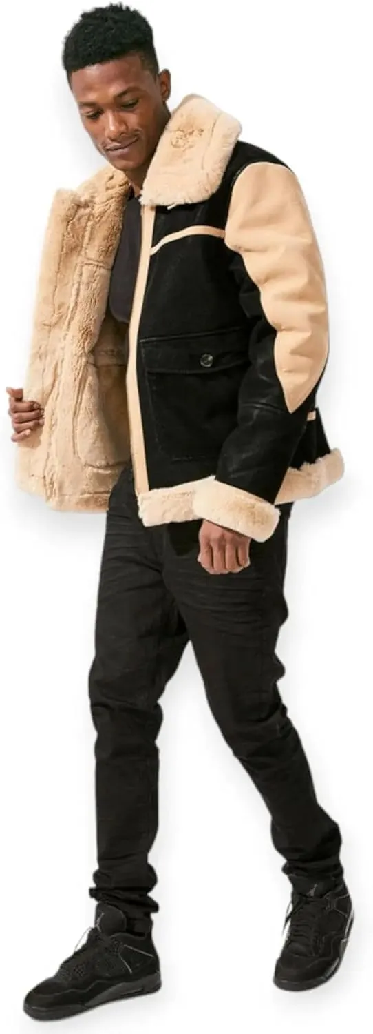 Men Vienna Fur Bomber Jackets (Black Coffee)