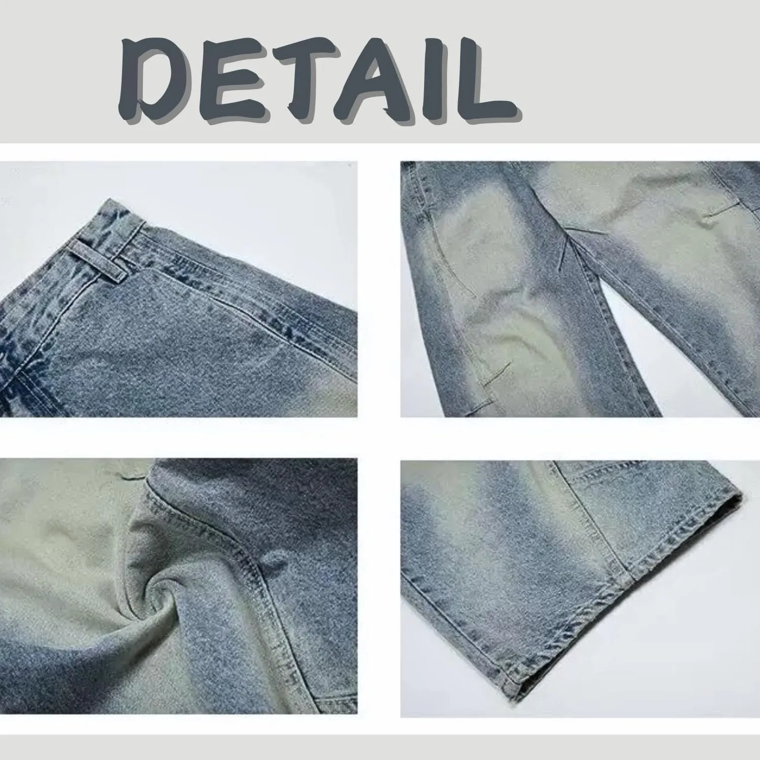 Mens Baggy Jeans Y2k Wide Leg Barrel Jeans for Women Stretchy Hip Hop Loose Denim Pants Grunge Clothes Streetwear