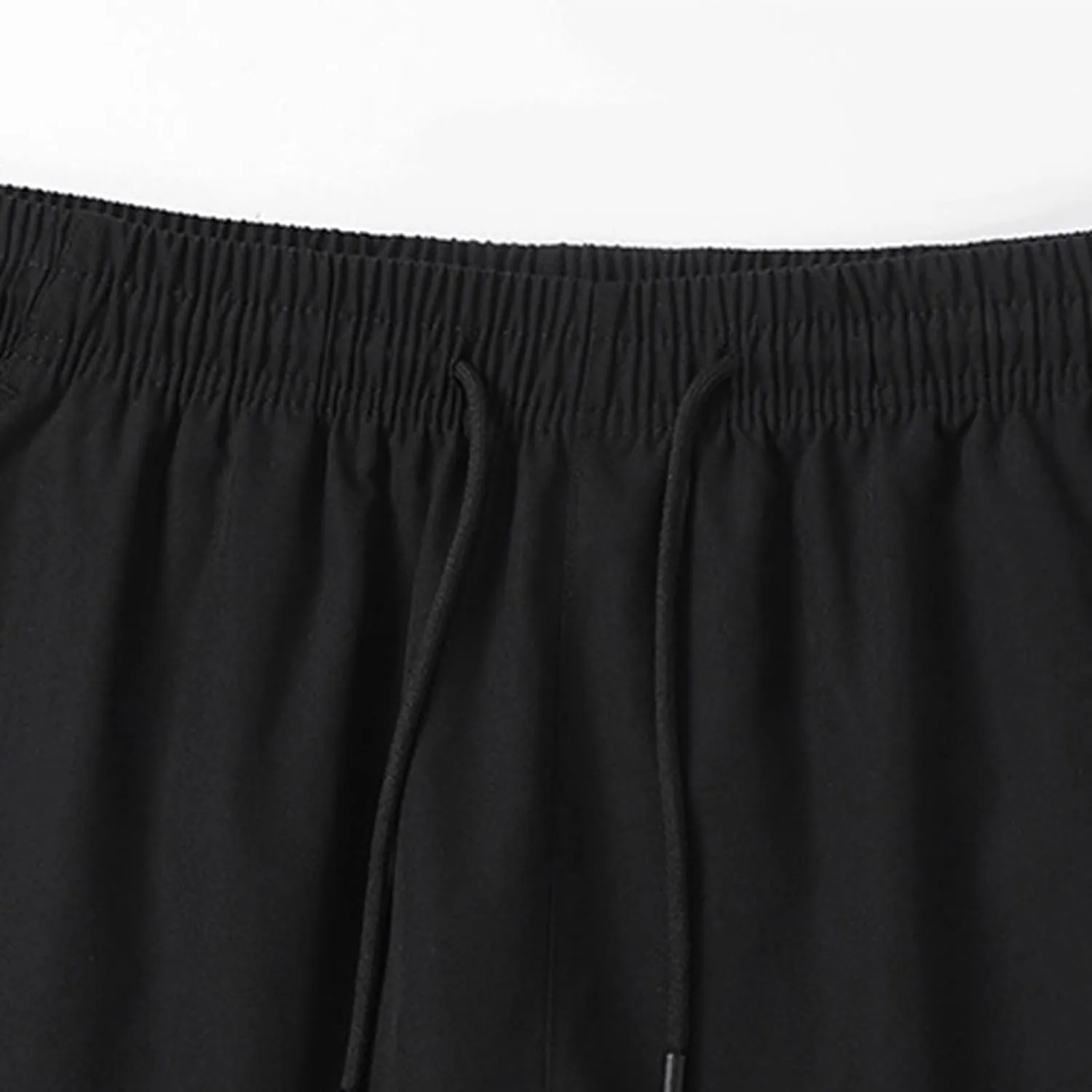 Men's Casual Shorts Elastic Waist Drawstring Basic Summer Beach Shorts with Zipper Pockets
