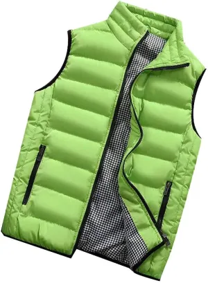Mens Fleece Vest Winter Fashion Casual Zipper Collar Pocket Hooded Sleeveless Cotton Padded Jacket Vest Top Navy