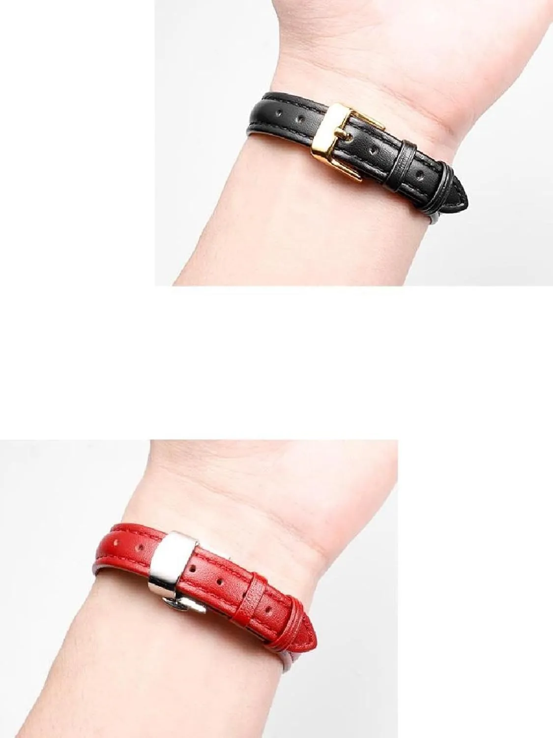 Men's Genuine Leather Watch Strap 10-22mm Universal with Pin Buckle