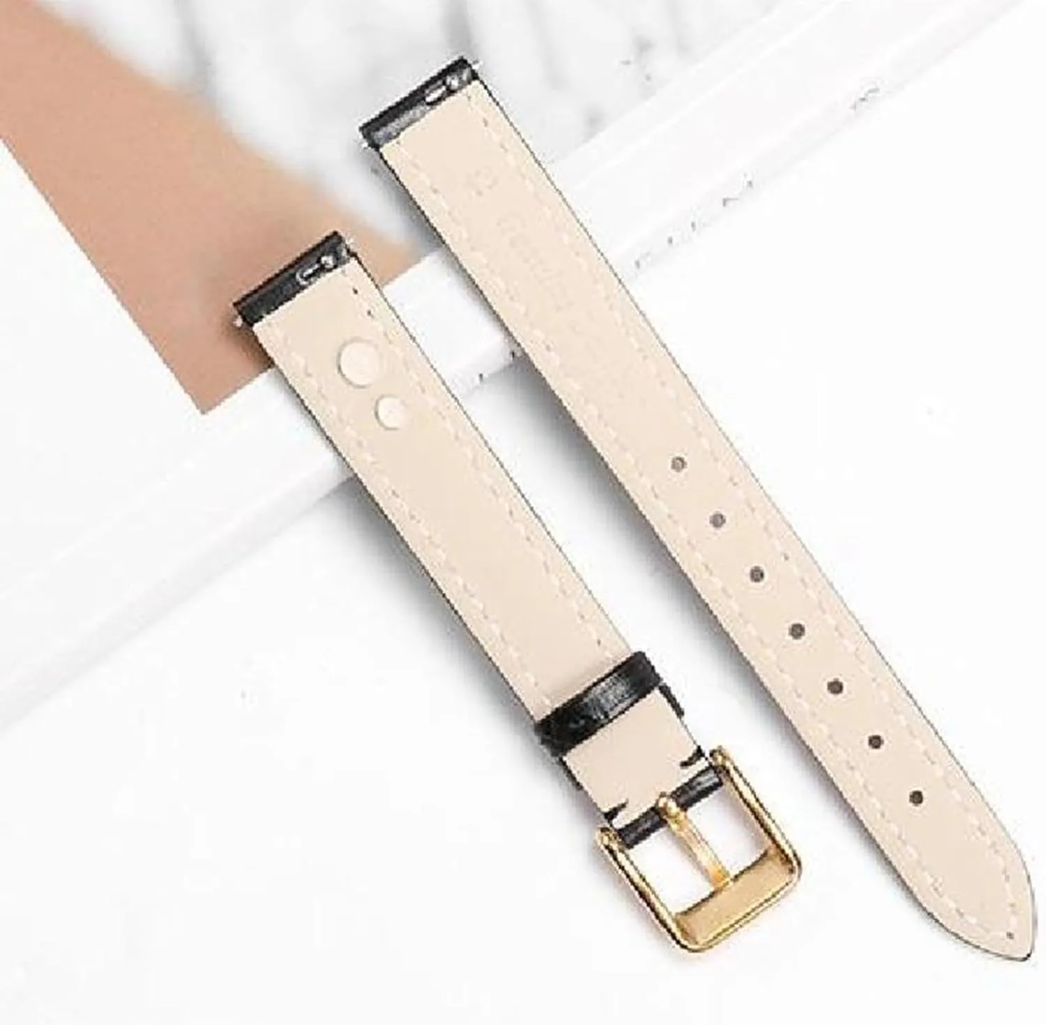 Men's Genuine Leather Watch Strap 10-22mm Universal with Pin Buckle