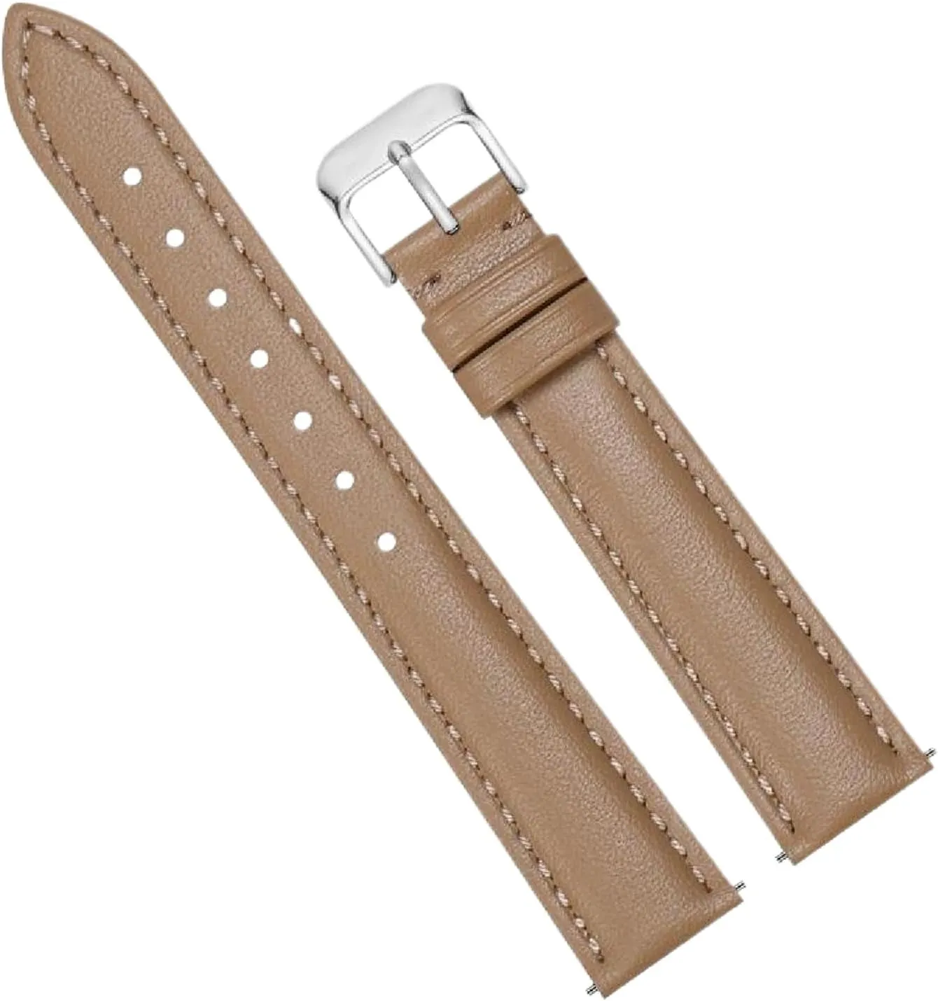Men's Genuine Leather Watch Strap 10-22mm Universal with Pin Buckle