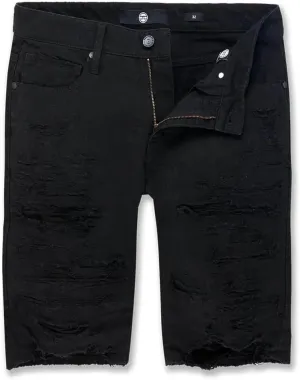 Men's Ironbound Twill Denim Shorts – Designer Fit, Distressed Detailing, Assorted Colors, 32