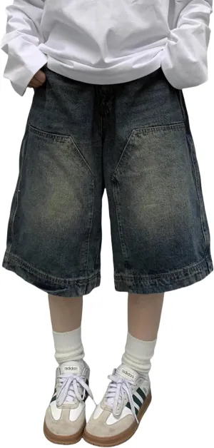 Mens Jorts Y2k Baggy Vintage Grunge Jean Shorts Hip Hop Streetwear Denim Shorts Summer Casual Skater Jorts