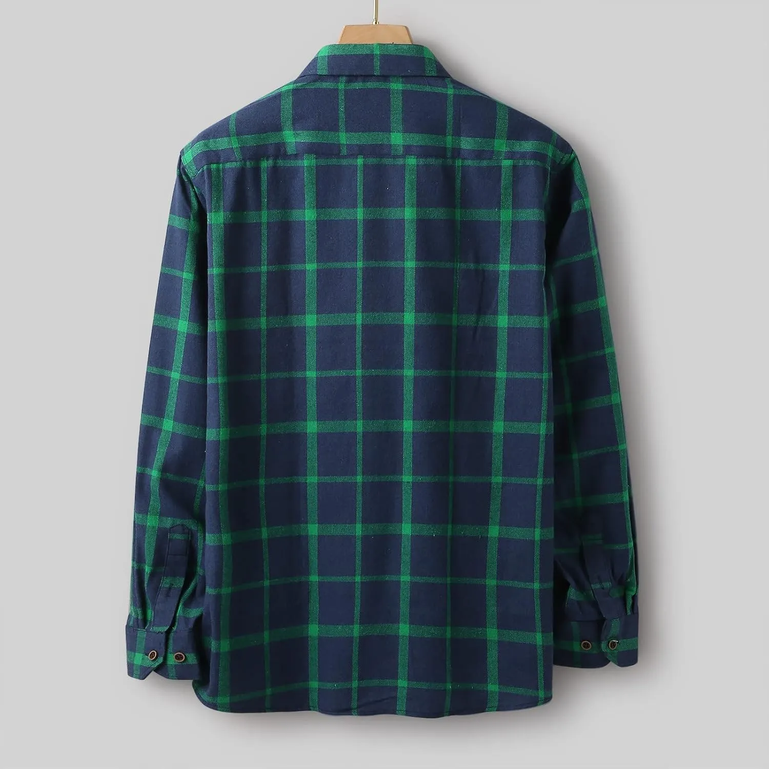 Mens Plaid Jacket Fashionable Square Printing Lightweight Breathable Long Sleeve Lapel Formal Shirt with Hood for