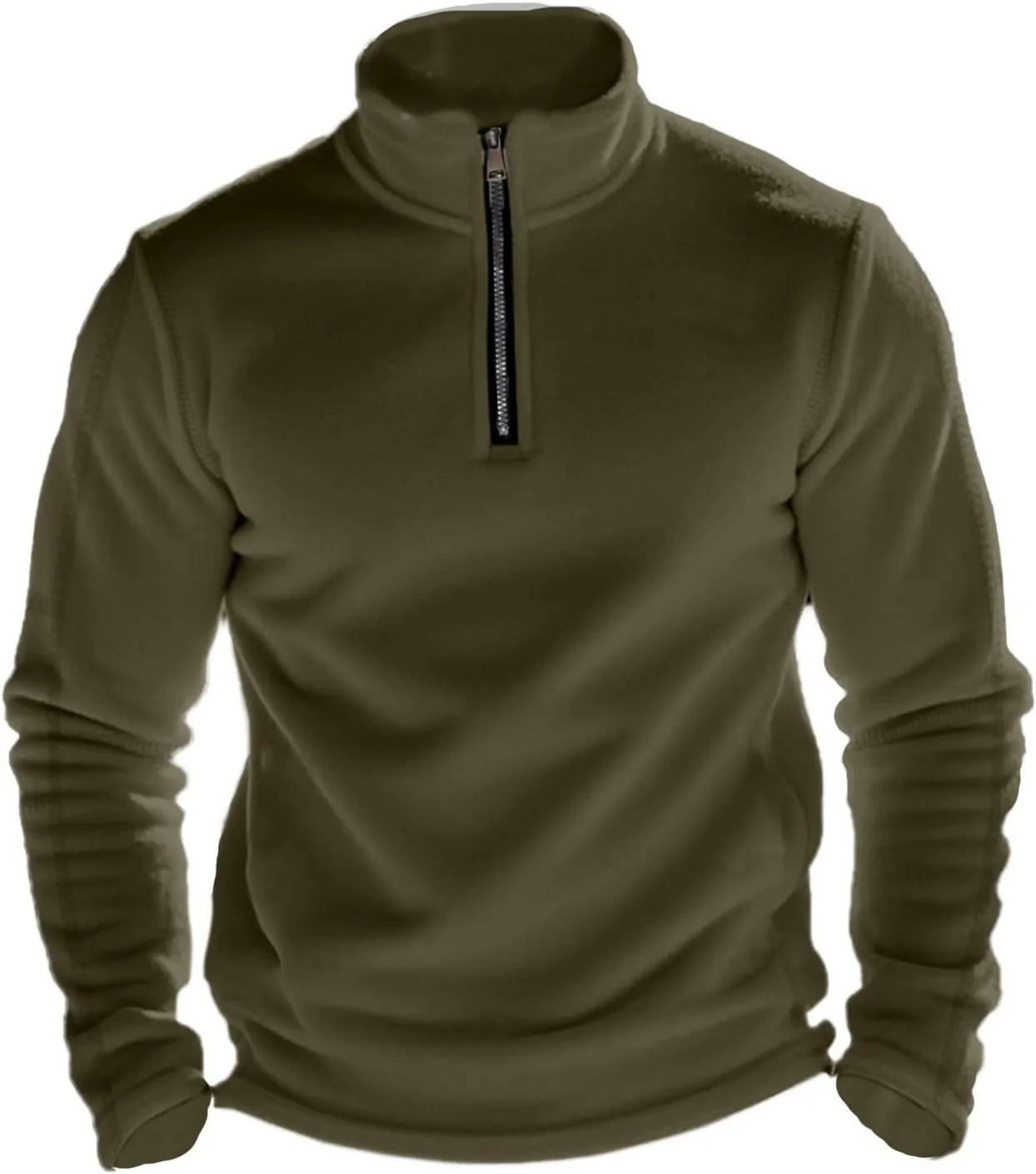 Men's Sherpa Lined Quarter Zip Sweatshirt Fleece Long Sleeve Heavyweight Pullover Tops Winter Turtleneck Warm Shirts