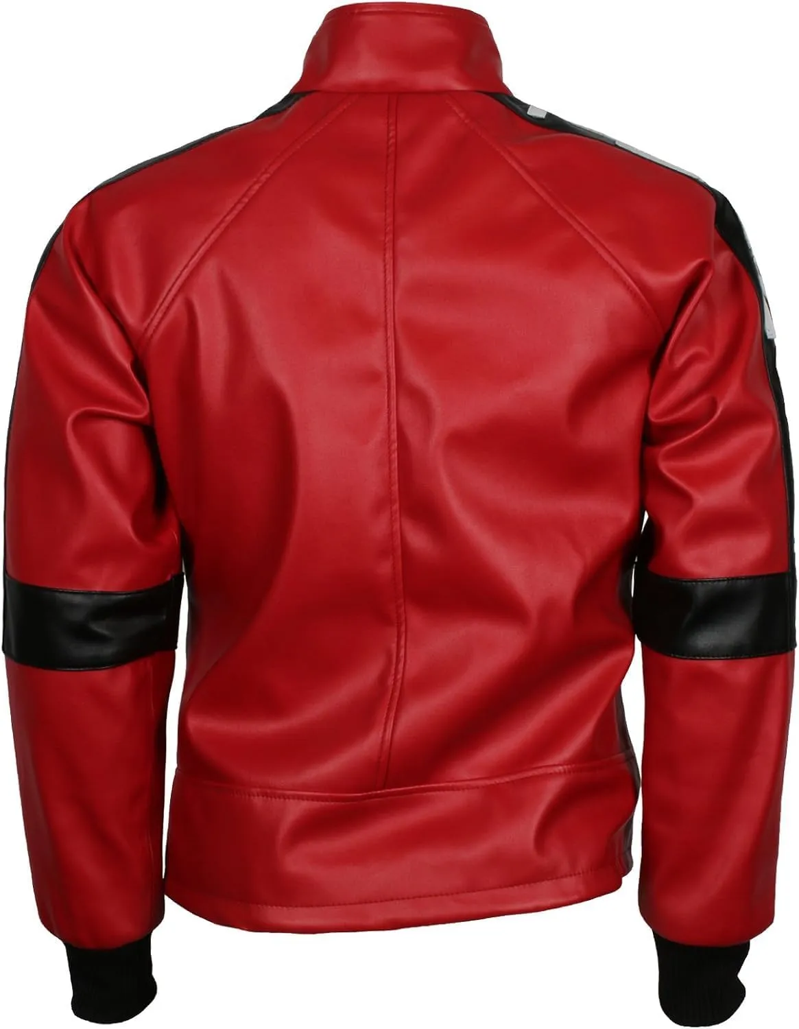 Mens Top Grain Faux Leather Biker Burt Reynolds Smokey And The Bandit Out Jacket, Red 2XS-4XL