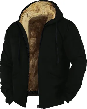 Mens Vintage Fleece Jacket Sherpa Lined Winter Coats Winter Warm Tactical Jackets Windproof Varsity Coat Plus Size