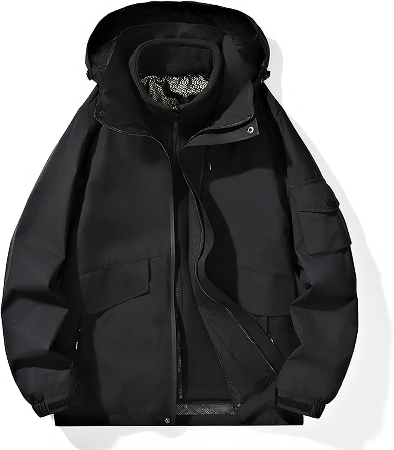 Mens Windbreaker Jackets Lightweight Rain Jacket Men Waterproof Winter Outdoor Coat for Men with Detachable Lining S-5XL