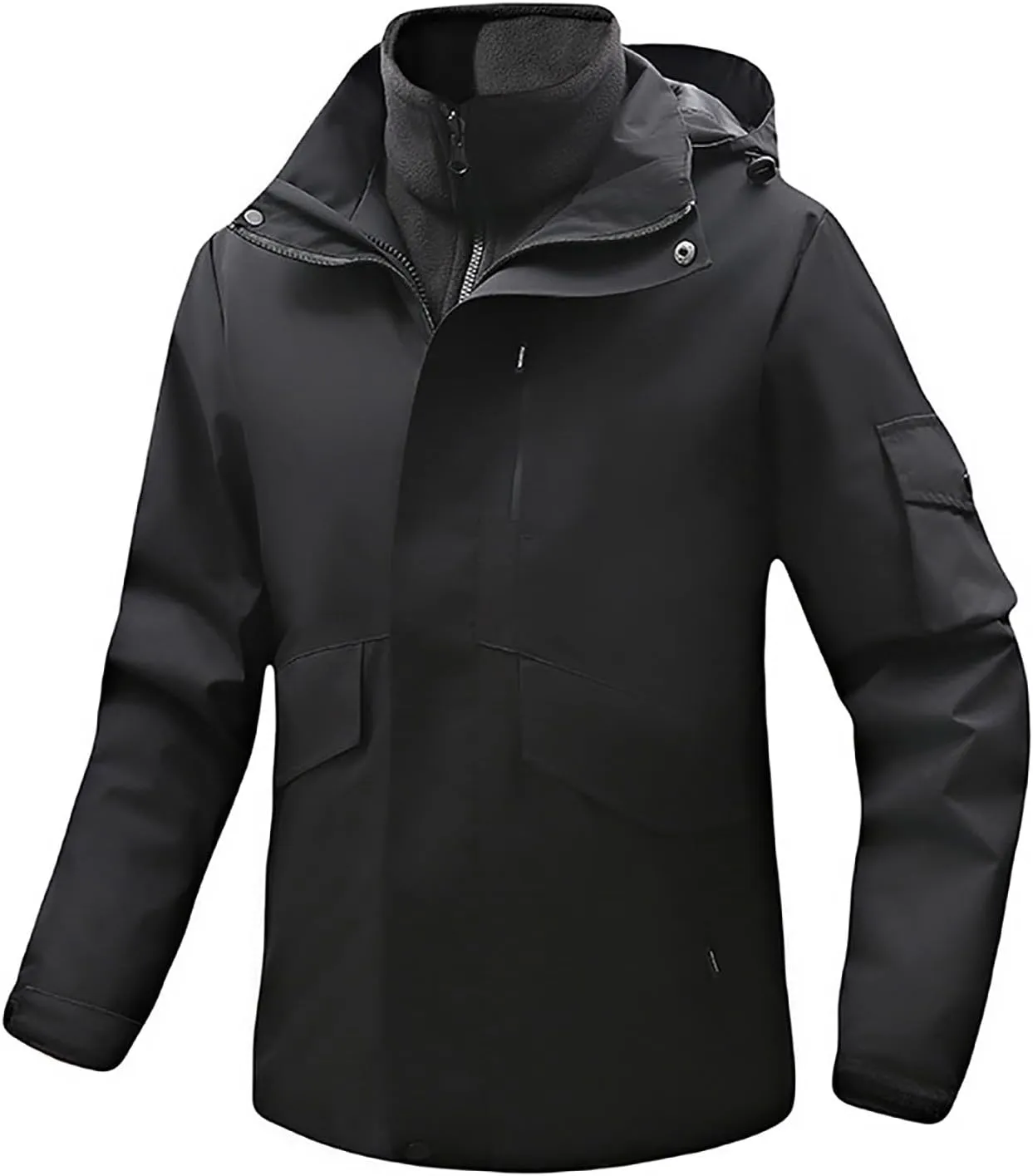 Mens Windbreaker Jackets Lightweight Rain Jacket Men Waterproof Winter Outdoor Coat for Men with Detachable Lining S-5XL
