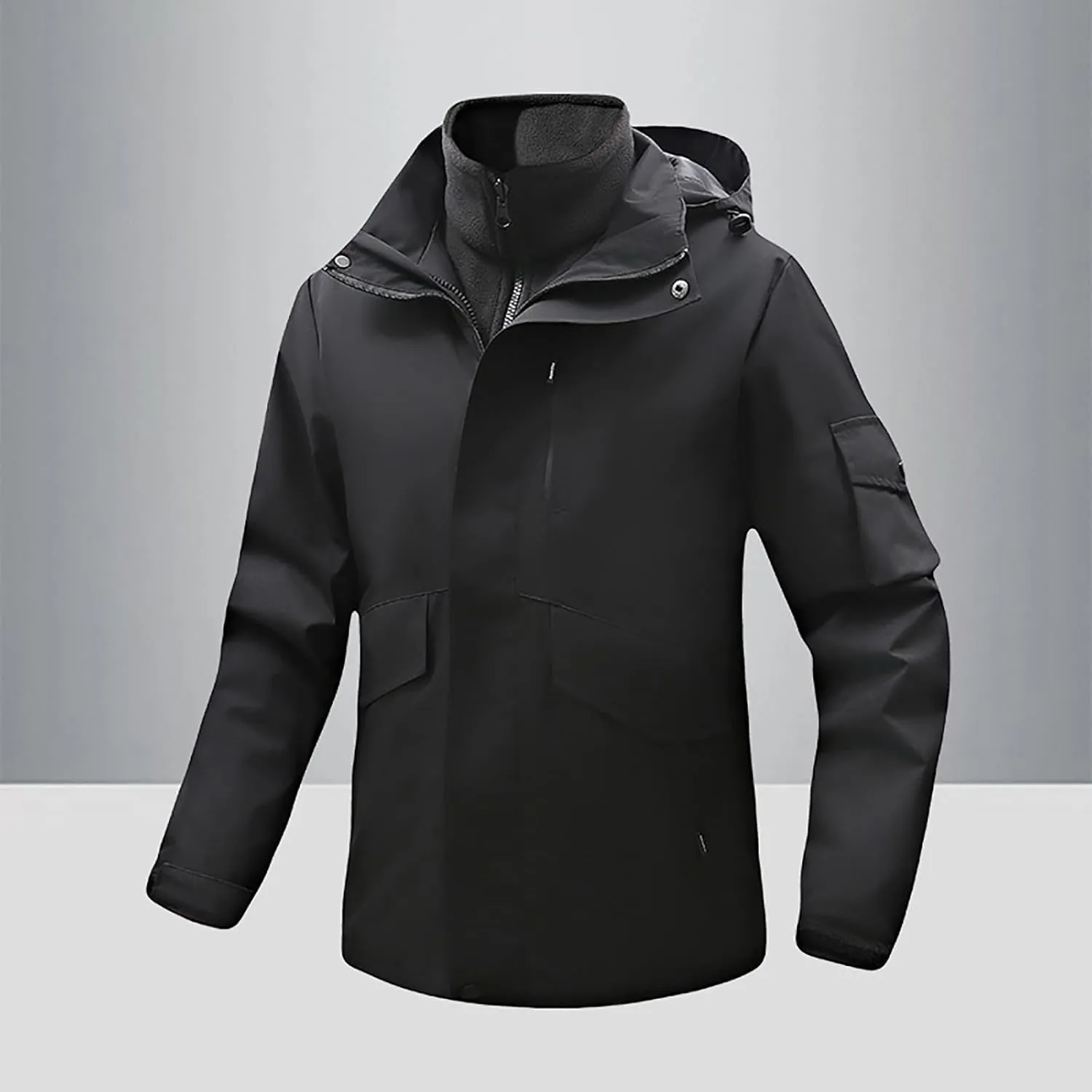 Mens Windbreaker Jackets Lightweight Rain Jacket Men Waterproof Winter Outdoor Coat for Men with Detachable Lining S-5XL