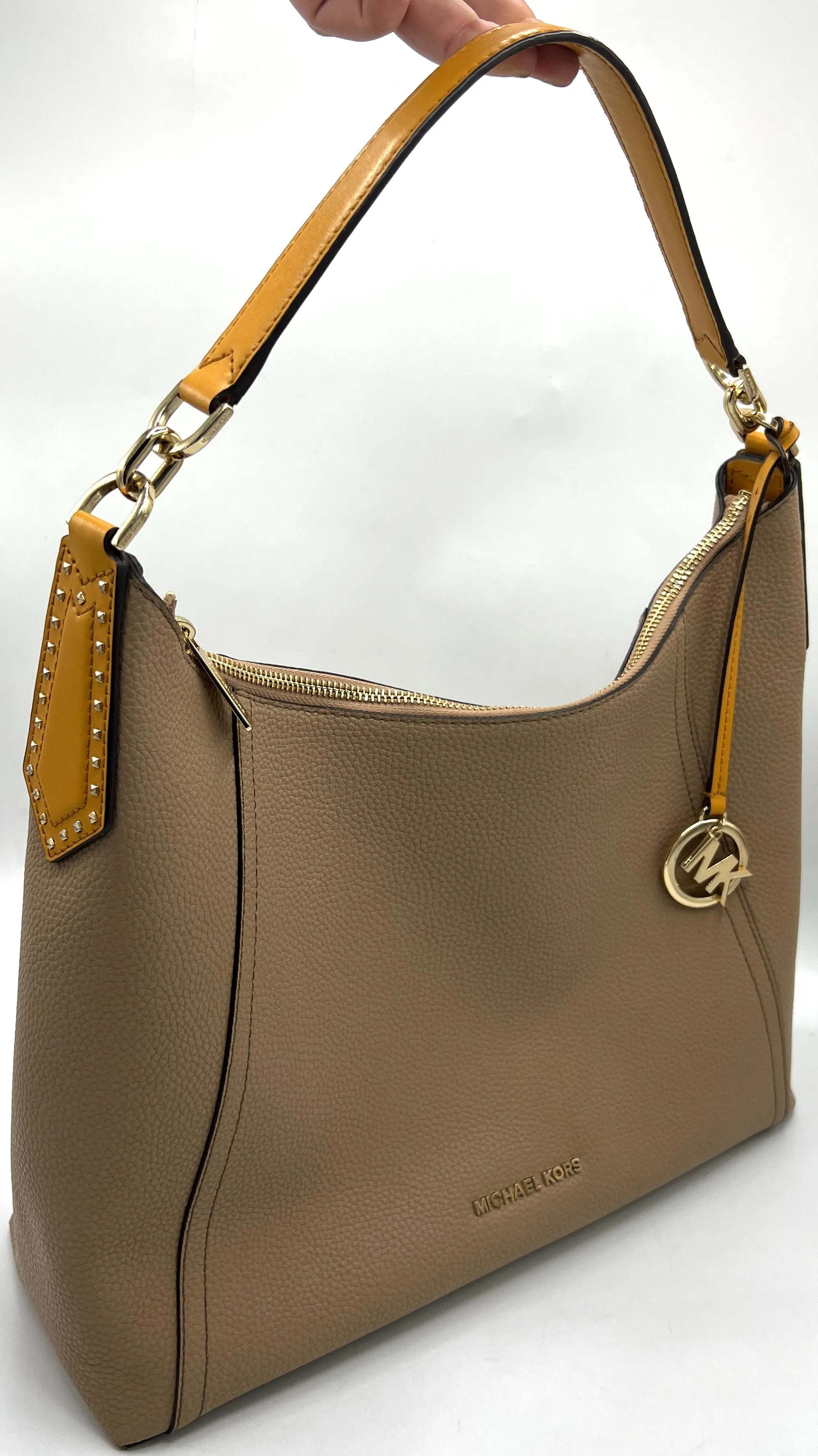 Michael Kors Kimberly Studded Shoulder Bag with Removable Clutch