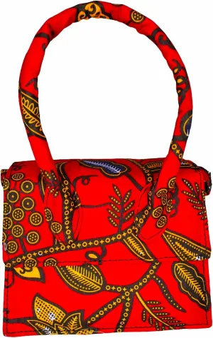 Mini African Clutch Purse for Women Cross-body Top Handle Handbag