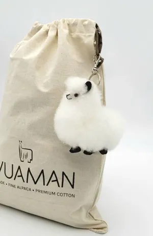 Mini Alpaca Keychain - White