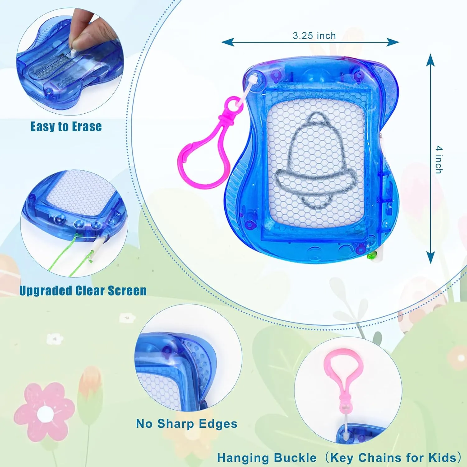 Mini Magnetic Drawing Board for Kids, Magnetic Board for Kids with Key Chains 12 Pack Goodie Bags Stuffers for Kids Erasable Writing Sketch Broards Tablets Pads Bulk Toys for 3   Years Old Kids