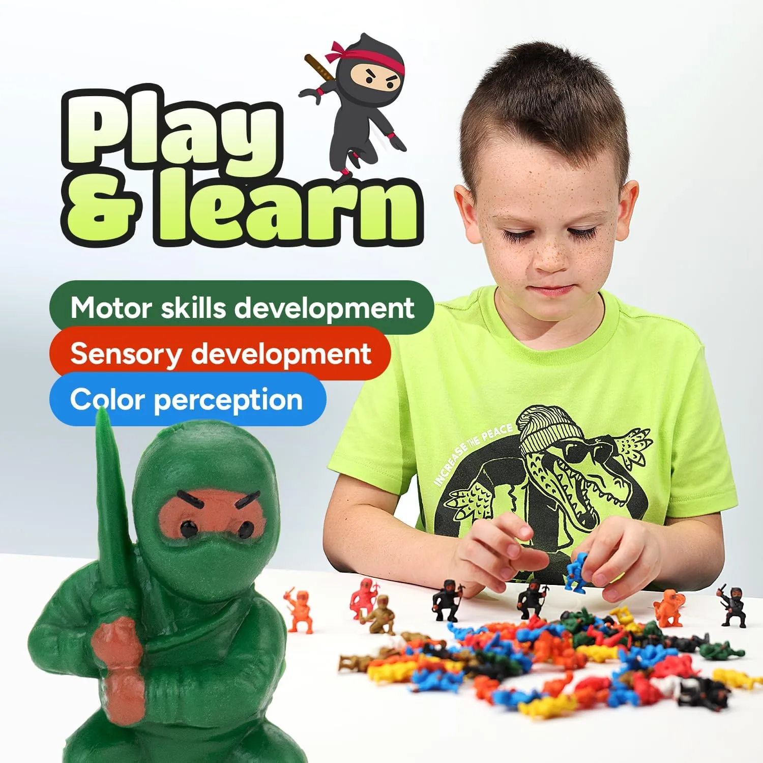 Mini Ninja Gaming Action Figures - Ninja Party Supplies - Ninja Kids Party Favor and Birthday Gift - Ninja Accessories - Easter Egg Fillers - Ninja Birthday Cake Topper - 50pcs