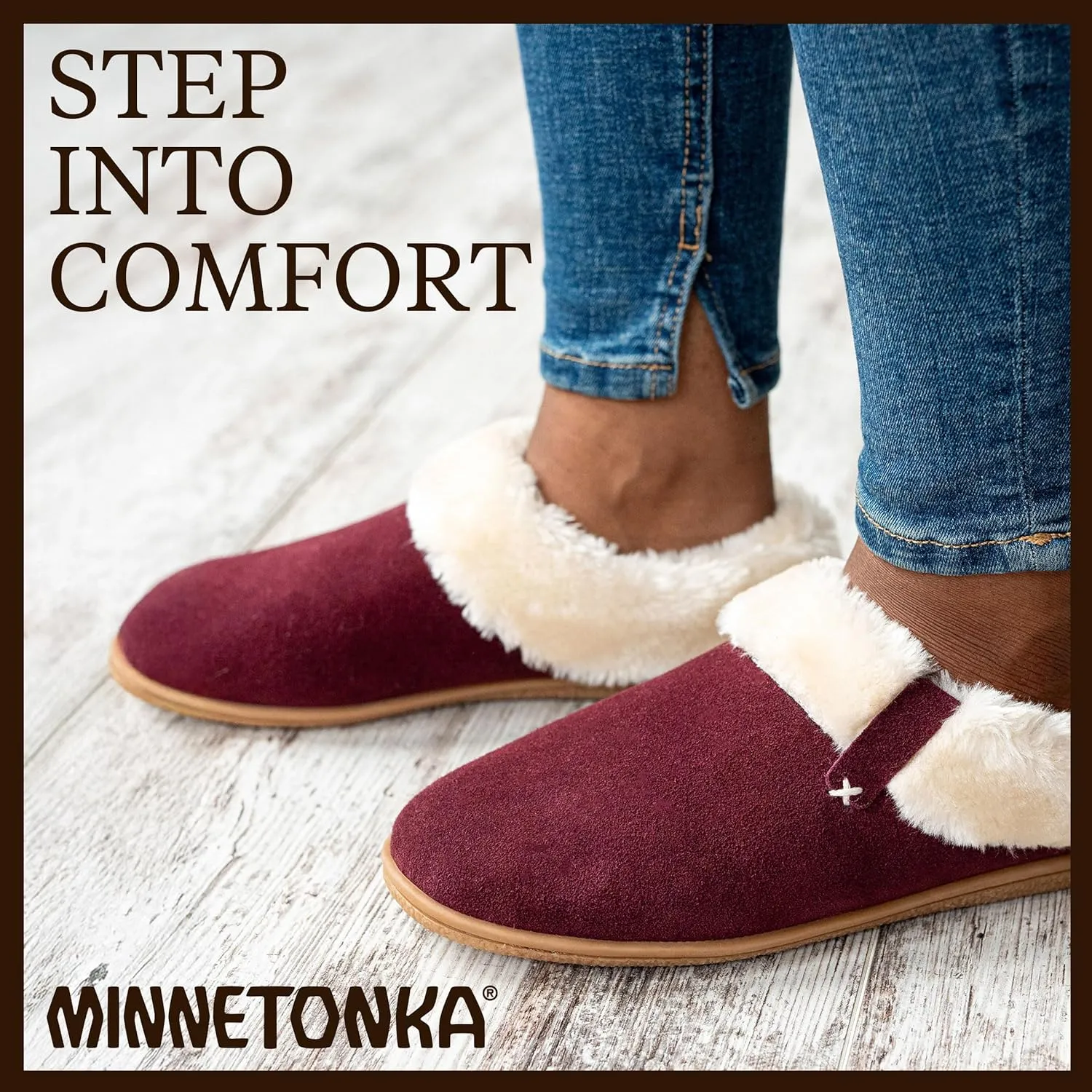 Minnetonka Women's Camp Collar Scuff Slippers