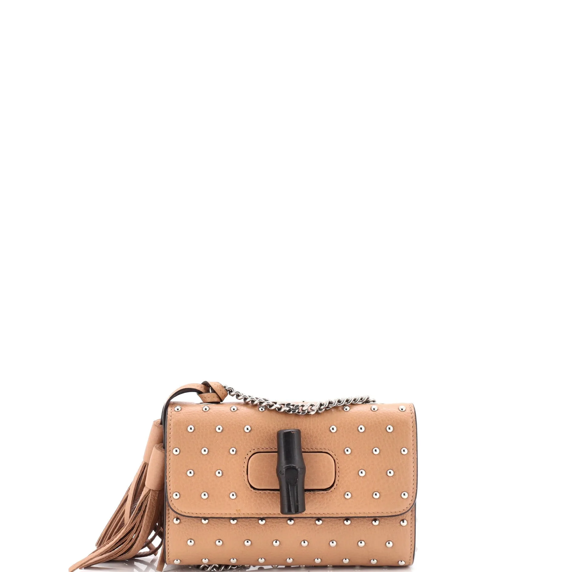 Miss Bamboo Shoulder Bag Studded Leather Small